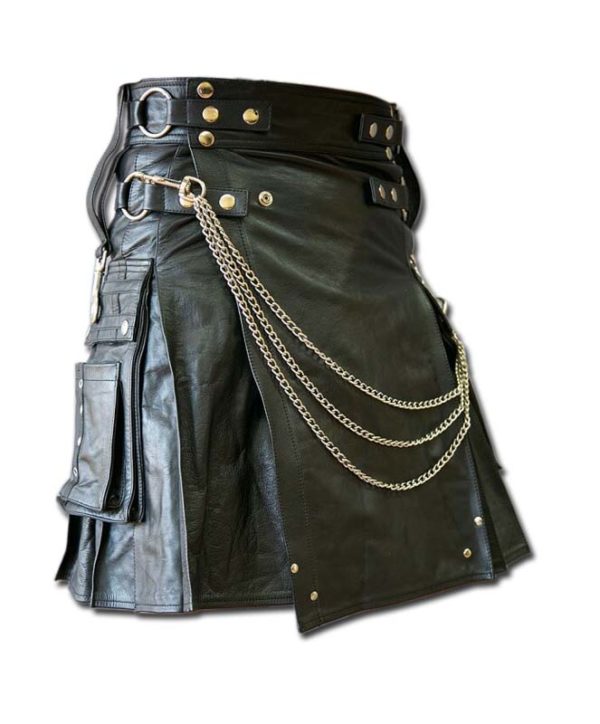 Casual Leather Kilt for Sexy Men