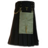 Contrast Pocket Kilt for Royal Men black2