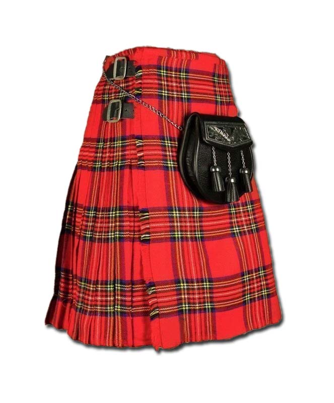  Scottish Traditional Kilt Royal Stewart Tartan para hombre,  Rojo - : Ropa, Zapatos y Joyería