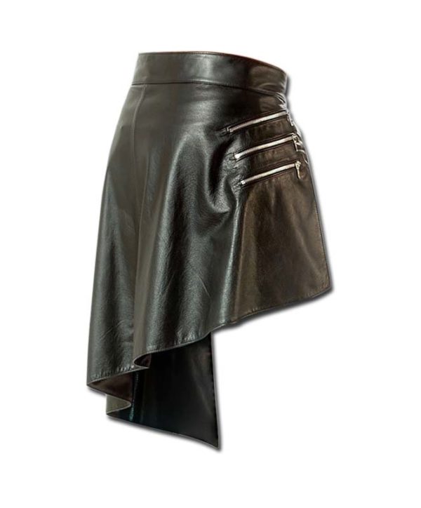 Steampunk Leather Kilt with Zipped Pockets-1