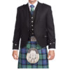 Black Argyle Jacket With 5 Button Vest-1