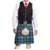 Black Argyle Jacket With 5 Button Vest-2