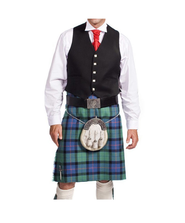 Black Argyle Jacket With 5 Button Vest-2