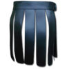 Black Short Leather Gladiator Kilt-1