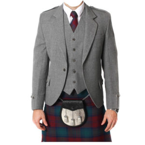 Light Grey Tweed Argyle Jacket And 5 Button Vest