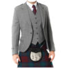 Light Grey Tweed Argyle Jacket And 5 Button Vest-3