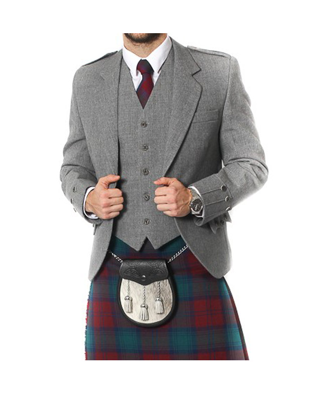 kilt and tweed jacket