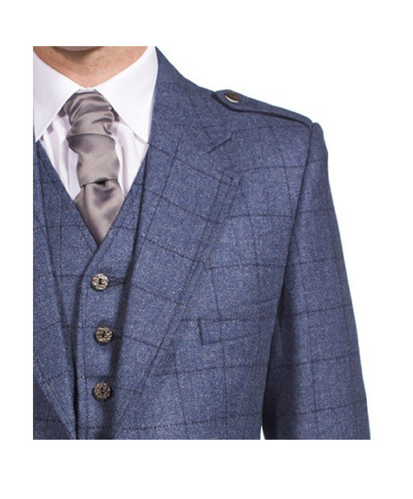 Luxury Argyle Tweed Kilt Jacket & 5 Button Waistcoat-3