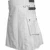 White Leather Strap Utility Kilt For Active Man Kilt Wedding Kilts03