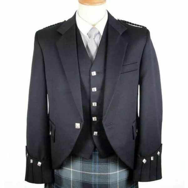100% WOOL Argyle kilt Jacket & Waistcoat Vest, Scottish Argyle Jacket