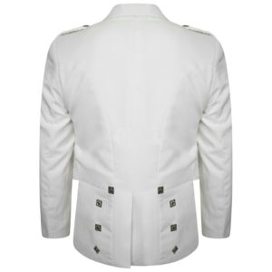 Boys & Mens White Pipe Band Highland Prince Charlie Kilt Jacket & Waistcoat