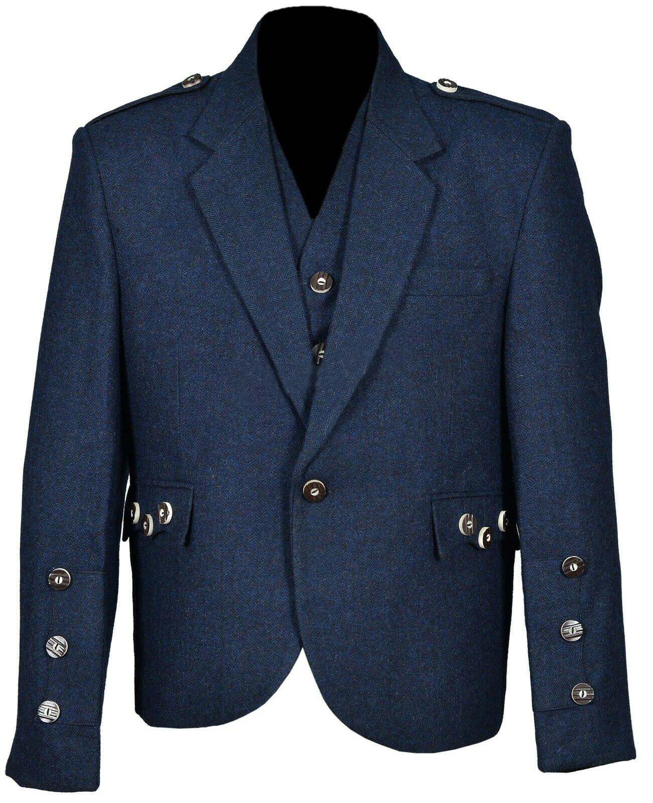 blue tweed kilt jacket