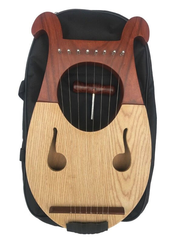 Lyra Harp Sheesham Wood 8 Metal Strings with Free Case & Tuning Key
