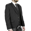 Scottish Tweed Crail Argyle Kilt Jacket With Vest – Black 100% Tweed Wool