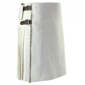 New Scottish Traditional Fashion Kilt Christmas White Kilts For Men 100% Cotton