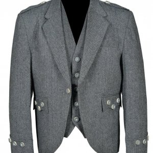 Men's Tweed Crail Highland Kilt Jacket and Waistcoat Scottish Wedding Dress