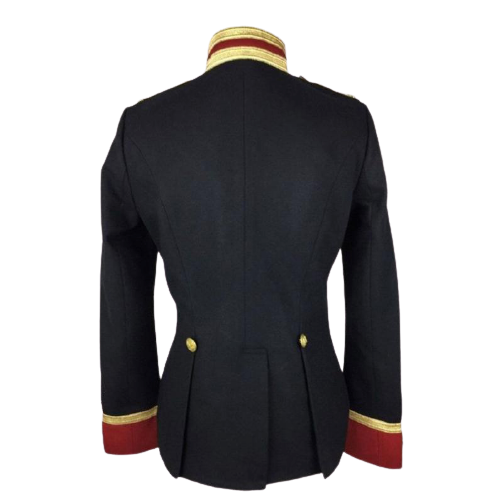 Women Red Wool Military Jacket Army Commander Officer Band Trench Steampunk 
