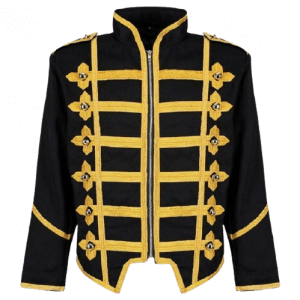 Men Military Army Gold Hussar Drummer Halloween Festival Parade Jacket
