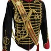 New 5 pcs men’s Black Jacket Ceremonial Hussar Officers with Aiguillette