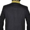 Black Military Napoleon Jacket Golden Embroidery expedited shipping