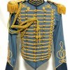 New GENERAL Ceremonial Gold Braiding Hussar Jacket Fringes Gold Epaulettes