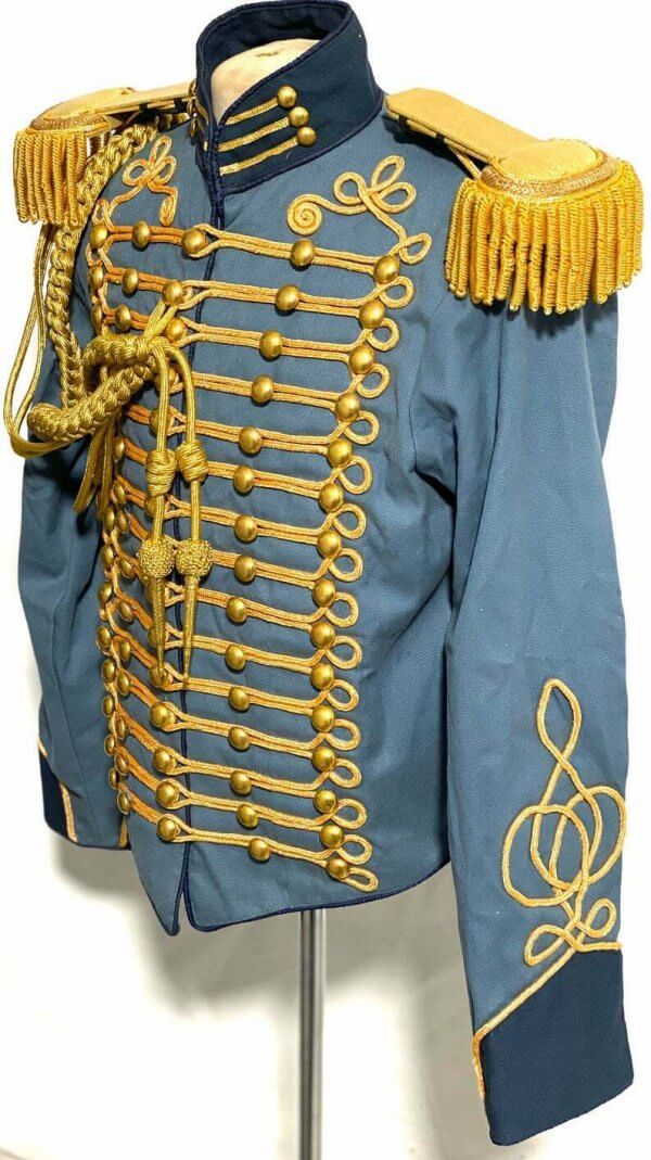 New GENERAL Ceremonial Gold Braiding Hussar Jacket Fringes Gold Epaulettes