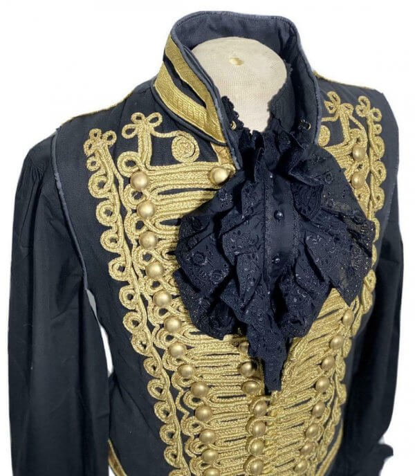New Mens Ceremonial Military Jacket Black With Gold Braid Hussar
