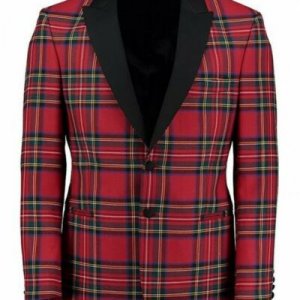Scottish Men's Kilt Jacket - Handmade Royal Stewart Tartan Wool Jacket