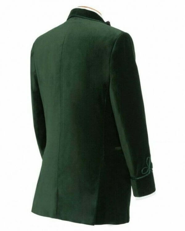 Men Smoking Jacket Green Blazer Coats Elegant Luxury Designer Party Wear Jacket