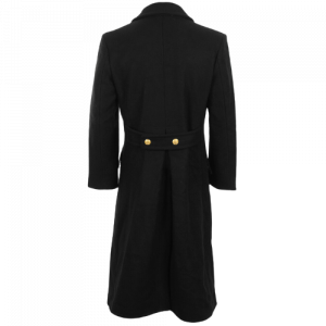 Black Navy Wool Great Coat - Winter Trench Naval Military