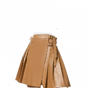 Leather Pleated Buckle Kilt Skirt. Crafted using our premium leather, this skirt is a special piece for both now and next.