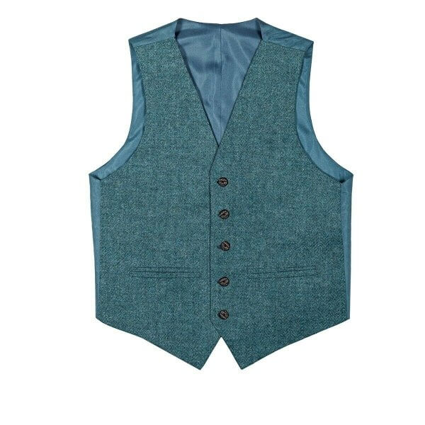 Green Tweed Argyle Kilt Jacket with 5 Buttons Vest