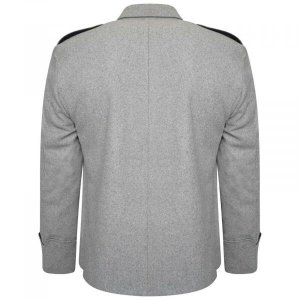 100% WOOL Argyle kilt Jacket & Waistcoat Vest Scottish Argyle Jacket Light Grey