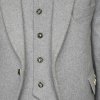 100% WOOL Argyle kilt Jacket & Waistcoat Vest Scottish Argyle Jacket Light Grey2