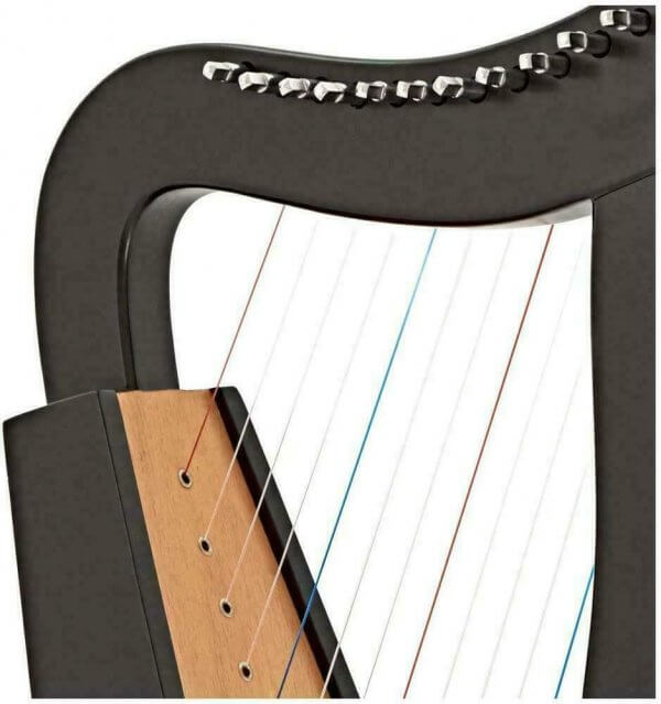 12 String Black Celtic Harp, Rosewood Irish Engraved Harp and Free Black Bag2