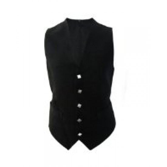 Black Scottish Kilt Argyll Jacket & 5 Buttons Waistcoat1