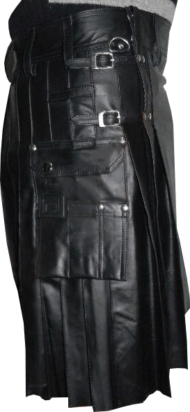 Buy New Black Mens Leather Kilts For Men1