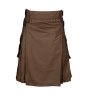Chocolate Brown Leather Strap Utility Kilt For Active Man1