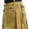 Fireman Tactical Duty Kilt Utility Khaki 100% cotton Visible Reflect1