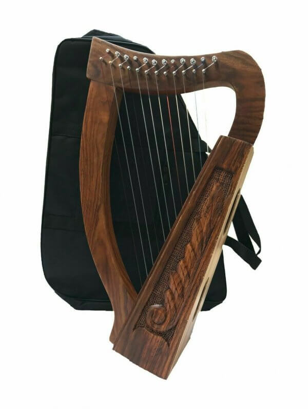Irish Harp 12 Strings, Shesham Wood + Free Carry Bag & Tuning key