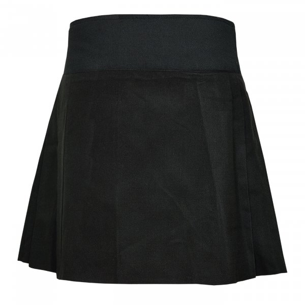 Ladies Knee Length Black Kilt Skirt 20″ Length Tartan Pleated1