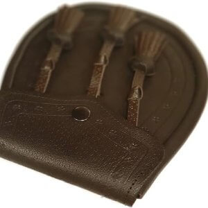 Leather Day Sporran with Embossed Leather and 3 Knotted Tassels in Brown