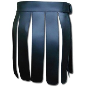 Leather Gladiator Kilt ( Real Black Leather Heavy Duty )