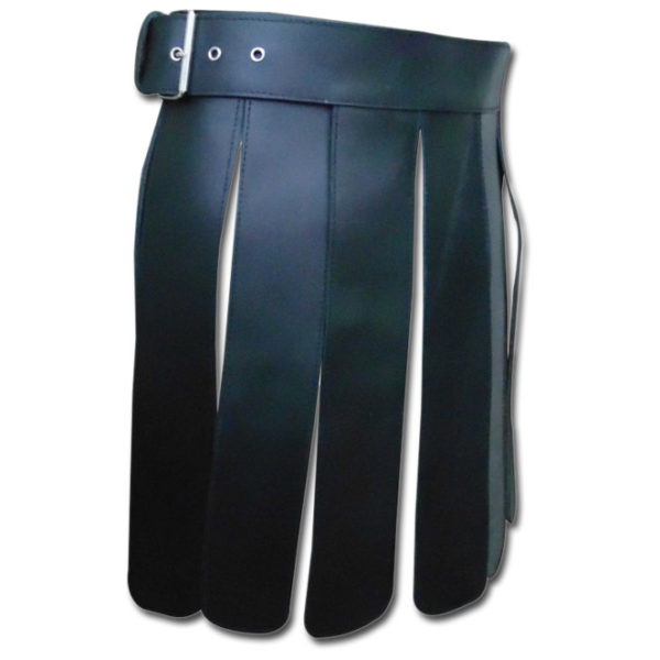Leather Gladiator Kilt ( Real Black Leather Heavy Duty )1