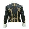 Leather Prussian Hussars Pelisse Jacket with white Fur1