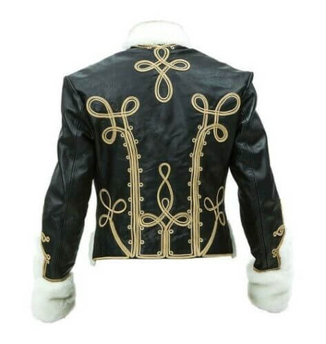 Leather Prussian Hussars Pelisse Jacket with white Fur1