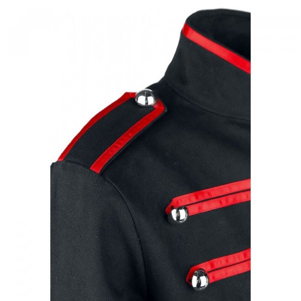 Men Military Jacket Steampunk Red Parade Marching Drummer Jacket2