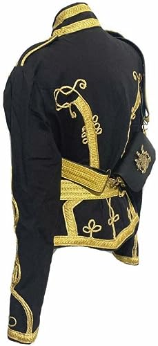 Men’s Black and Gold Ceremonial Hussar Officers Military Jacket 1