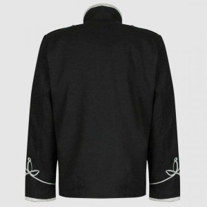 Men’s Black hussar steampunk cotton parade jacket, military jacket