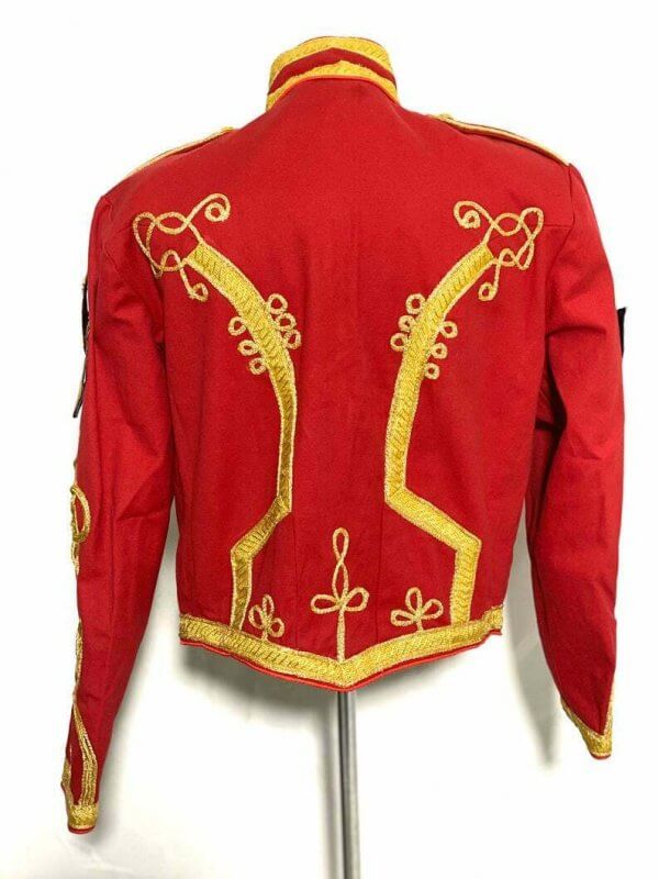 Men’s Ceremonial Gold Braiding Hussar Red Jacket with Hand embroidery1